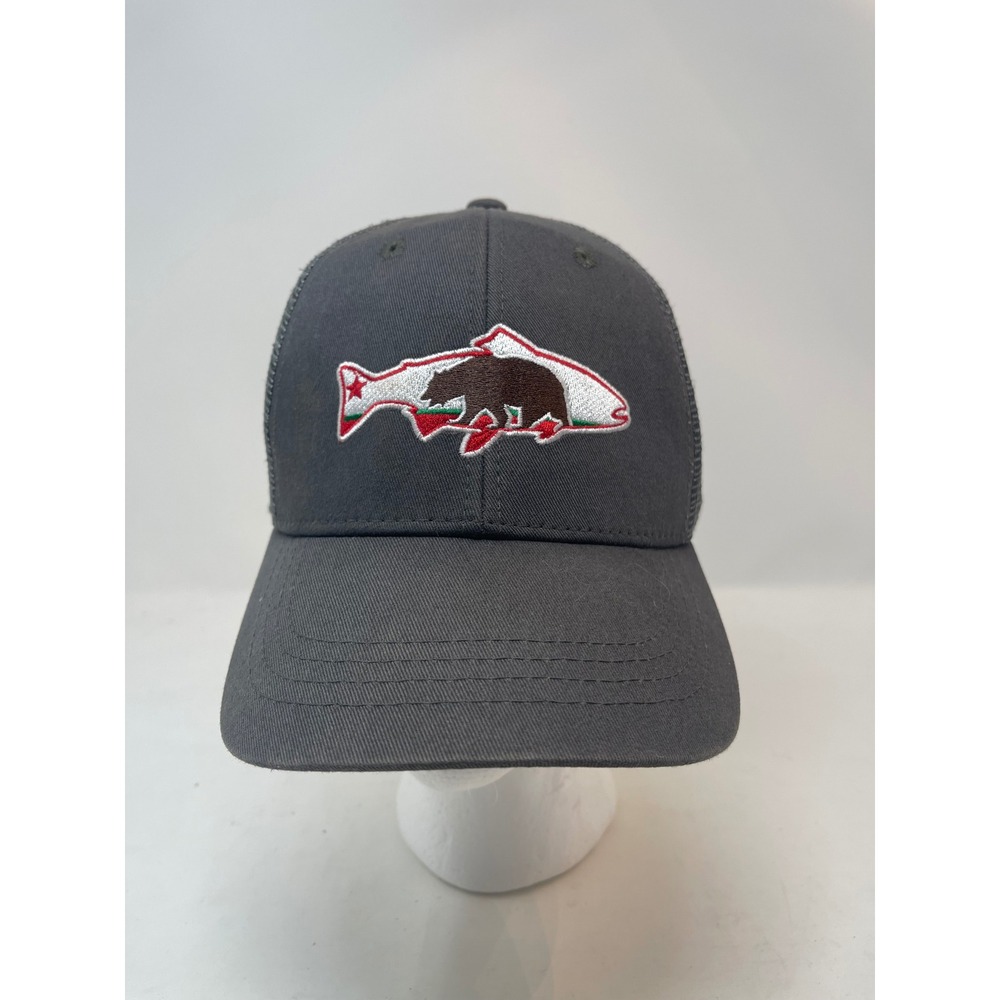 RepYourWater Trucker Hat Mens OSFM Gray California Trout Bear Snapback
